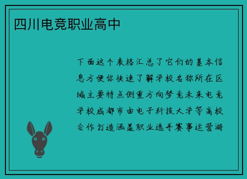 四川电竞职业高中